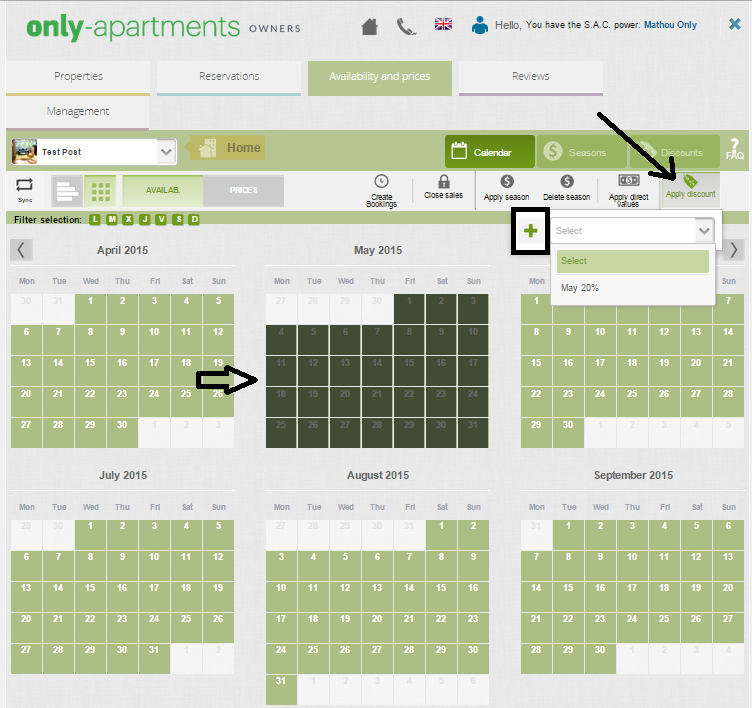 1 EN seleccionar fechas