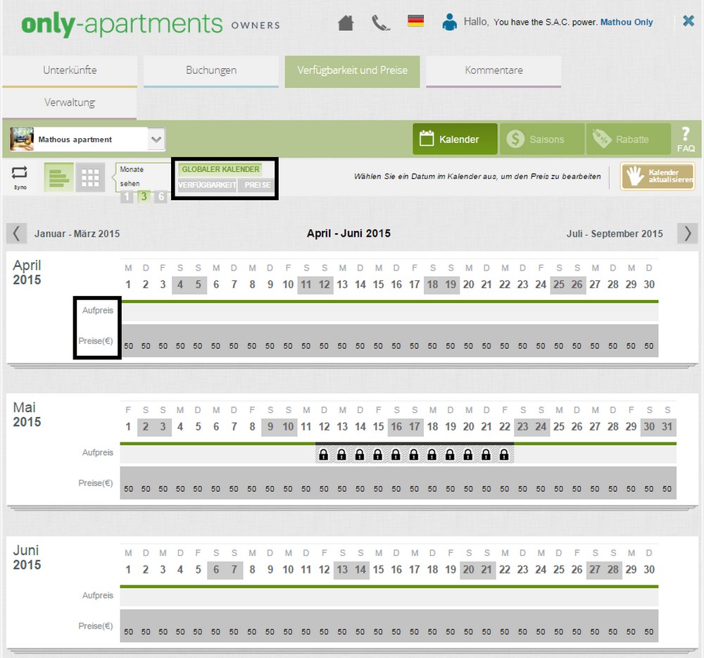 2 DE Opciones calendario