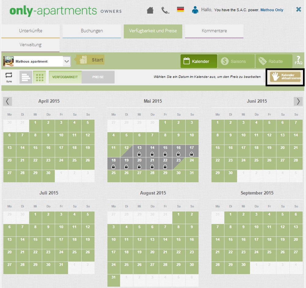 5 DE update calendar
