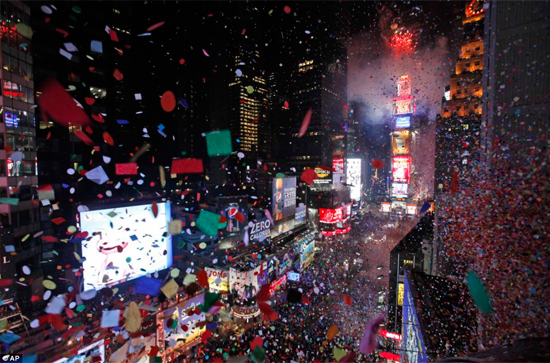 Nochevieja en Times Square en Nueva York Nochevieja en Times Square en Nueva York