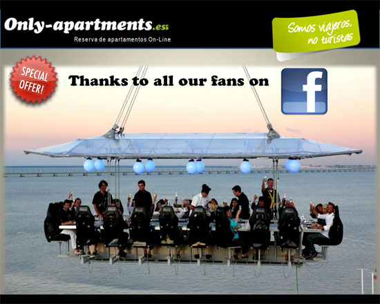 Oferta Especial para nuestros fans en Facebook: Dinner in the Sky