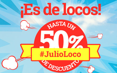 ¡Nos hemos vuelto locos! 50% de descuento en tu apartamento #JulioLoco ¡Nos hemos vuelto locos! 50% de descuento en tu apartamento #JulioLoco